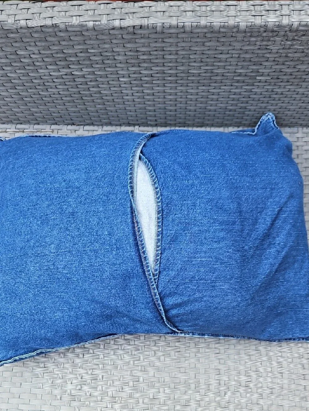 Vintage Y2K 2 Pc Set Tommy Hilfiger Blue Denim Patchwork  Pillow Cases Covers
